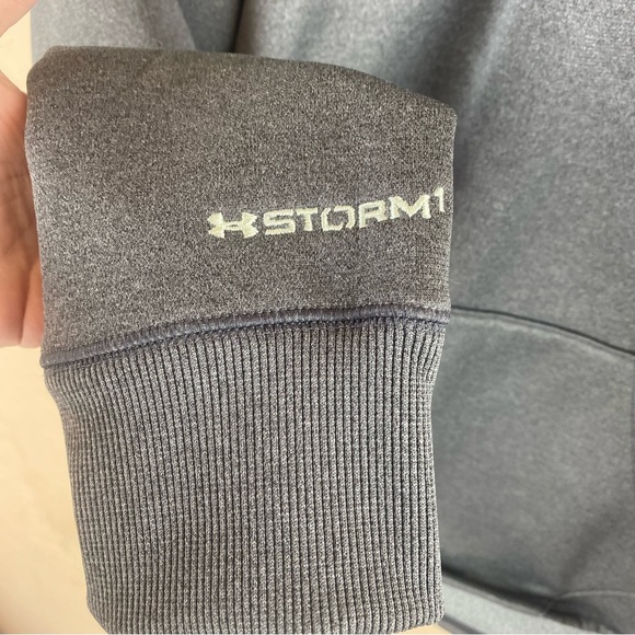 Under Armour Gray Green Storm Cold Gear Hoodie Sweatshirt XL - Picture 7 of 8